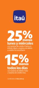 El Túnel 25% off Lunes y Miércoles con tarjetas Itau